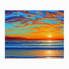 Golden Sunsets Over The Ocean Small Glasses Cloth (2 Sides) by GardenOfOphir