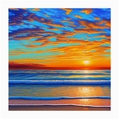 Golden Sunsets Over The Ocean Medium Glasses Cloth (2 Sides) by GardenOfOphir