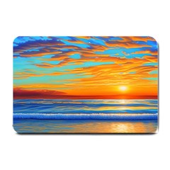 Golden Sunsets Over The Ocean Small Doormat by GardenOfOphir