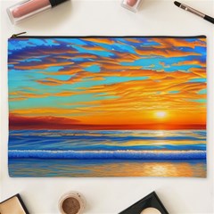 Golden Sunsets Over The Ocean Cosmetic Bag (xxxl) by GardenOfOphir