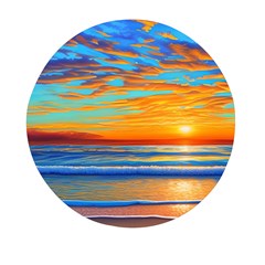 Golden Sunsets Over The Ocean Mini Round Pill Box by GardenOfOphir