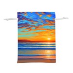 Golden Sunsets Over The Ocean Lightweight Drawstring Pouch (S) Front