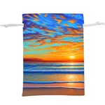 Golden Sunsets Over The Ocean Lightweight Drawstring Pouch (XL) Front