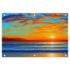 Golden Sunsets Over The Ocean Banner And Sign 6  X 4  by GardenOfOphir