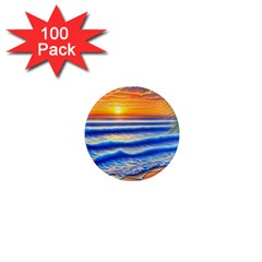 Summer Sunset Surf 1  Mini Magnets (100 Pack)  by GardenOfOphir