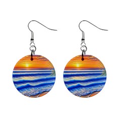 Summer Sunset Surf Mini Button Earrings by GardenOfOphir