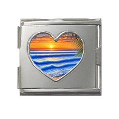 Summer Sunset Surf Mega Link Heart Italian Charm (18mm) by GardenOfOphir