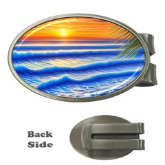 Summer Sunset Surf Money Clips (oval)  by GardenOfOphir