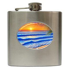 Summer Sunset Surf Hip Flask (6 Oz) by GardenOfOphir