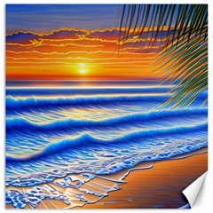 Summer Sunset Surf Canvas 20  X 20  by GardenOfOphir