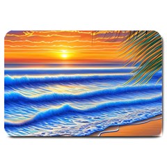 Summer Sunset Surf Large Doormat by GardenOfOphir