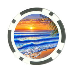 Summer Sunset Surf Poker Chip Card Guard by GardenOfOphir