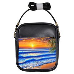 Summer Sunset Surf Girls Sling Bag by GardenOfOphir