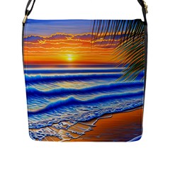 Summer Sunset Surf Flap Closure Messenger Bag (l) by GardenOfOphir