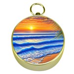 Summer Sunset Surf Gold Compasses Front