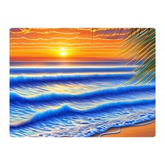 Summer Sunset Surf Premium Plush Fleece Blanket (mini) by GardenOfOphir