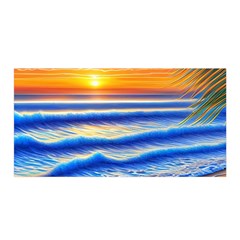 Summer Sunset Surf Satin Wrap 35  X 70  by GardenOfOphir