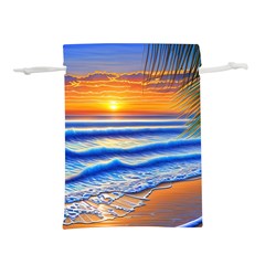 Summer Sunset Surf Lightweight Drawstring Pouch (s) by GardenOfOphir