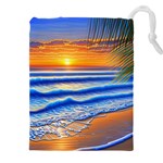 Summer Sunset Surf Drawstring Pouch (4XL) Front