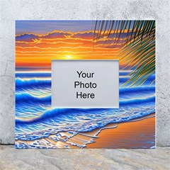 Summer Sunset Surf White Wall Photo Frame 5  X 7  by GardenOfOphir