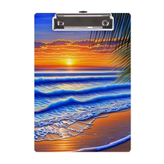 Summer Sunset Surf A5 Acrylic Clipboard by GardenOfOphir