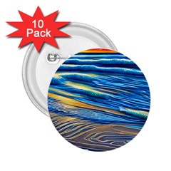 Waves Crashing On The Shore 2 25  Buttons (10 Pack)  by GardenOfOphir