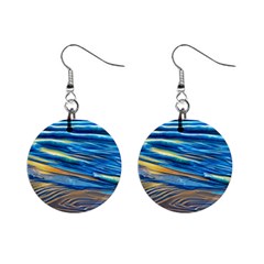 Waves Crashing On The Shore Mini Button Earrings by GardenOfOphir