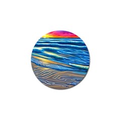 Waves Crashing On The Shore Golf Ball Marker by GardenOfOphir