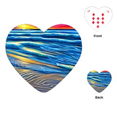 Waves Crashing On The Shore Playing Cards Single Design (heart) by GardenOfOphir