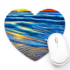 Waves Crashing On The Shore Heart Mousepad by GardenOfOphir