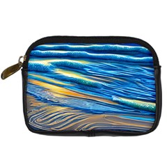 Waves Crashing On The Shore Digital Camera Leather Case by GardenOfOphir