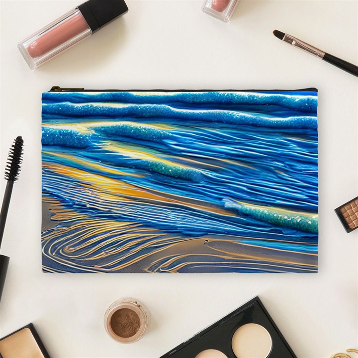 Waves Crashing On The Shore Cosmetic Bag (Large)