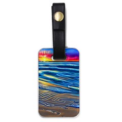 Waves Crashing On The Shore Luggage Tag (one Side) by GardenOfOphir