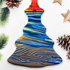 Waves Crashing On The Shore Christmas Tree Ornament (two Sides) by GardenOfOphir