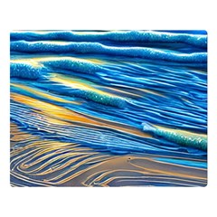 Waves Crashing On The Shore Premium Plush Fleece Blanket (large) by GardenOfOphir