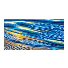 Waves Crashing On The Shore Satin Wrap 35  X 70  by GardenOfOphir