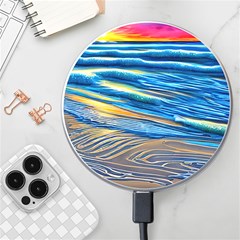 Waves Crashing On The Shore Wireless Fast Charger(white) by GardenOfOphir