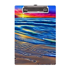 Waves Crashing On The Shore A5 Acrylic Clipboard by GardenOfOphir