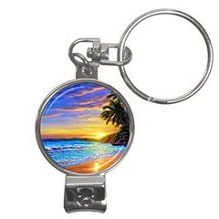 Sunrise At The Beach Nail Clippers Key Chain by GardenOfOphir