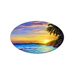 Sunrise At The Beach Sticker (Oval) Front