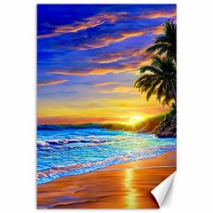 Sunrise At The Beach Canvas 12  X 18  by GardenOfOphir