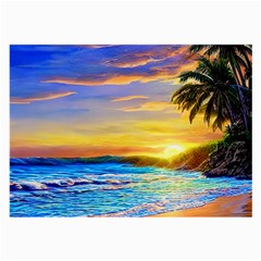 Sunrise At The Beach Large Glasses Cloth (2 Sides) by GardenOfOphir