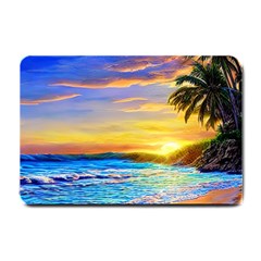 Sunrise At The Beach Small Doormat by GardenOfOphir