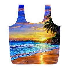 Sunrise At The Beach Full Print Recycle Bag (l) by GardenOfOphir