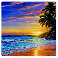 Sunrise At The Beach Uv Print Square Tile Coaster  by GardenOfOphir