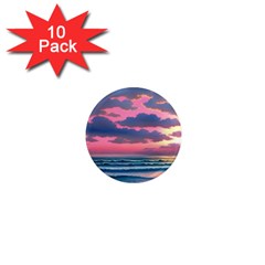 Sunset Over The Beach 1  Mini Magnet (10 Pack)  by GardenOfOphir