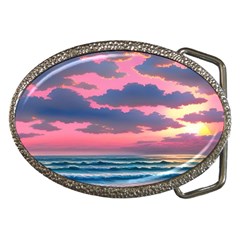 Sunset Over The Beach Belt Buckles by GardenOfOphir