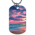 Sunset Over The Beach Dog Tag (Two Sides) Front