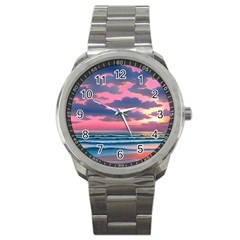 Sunset Over The Beach Sport Metal Watch