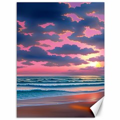 Sunset Over The Beach Canvas 36  X 48  by GardenOfOphir